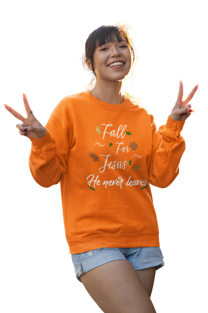 Fall For Jesus- Crewneck Sweatshirt (Available in more colors)