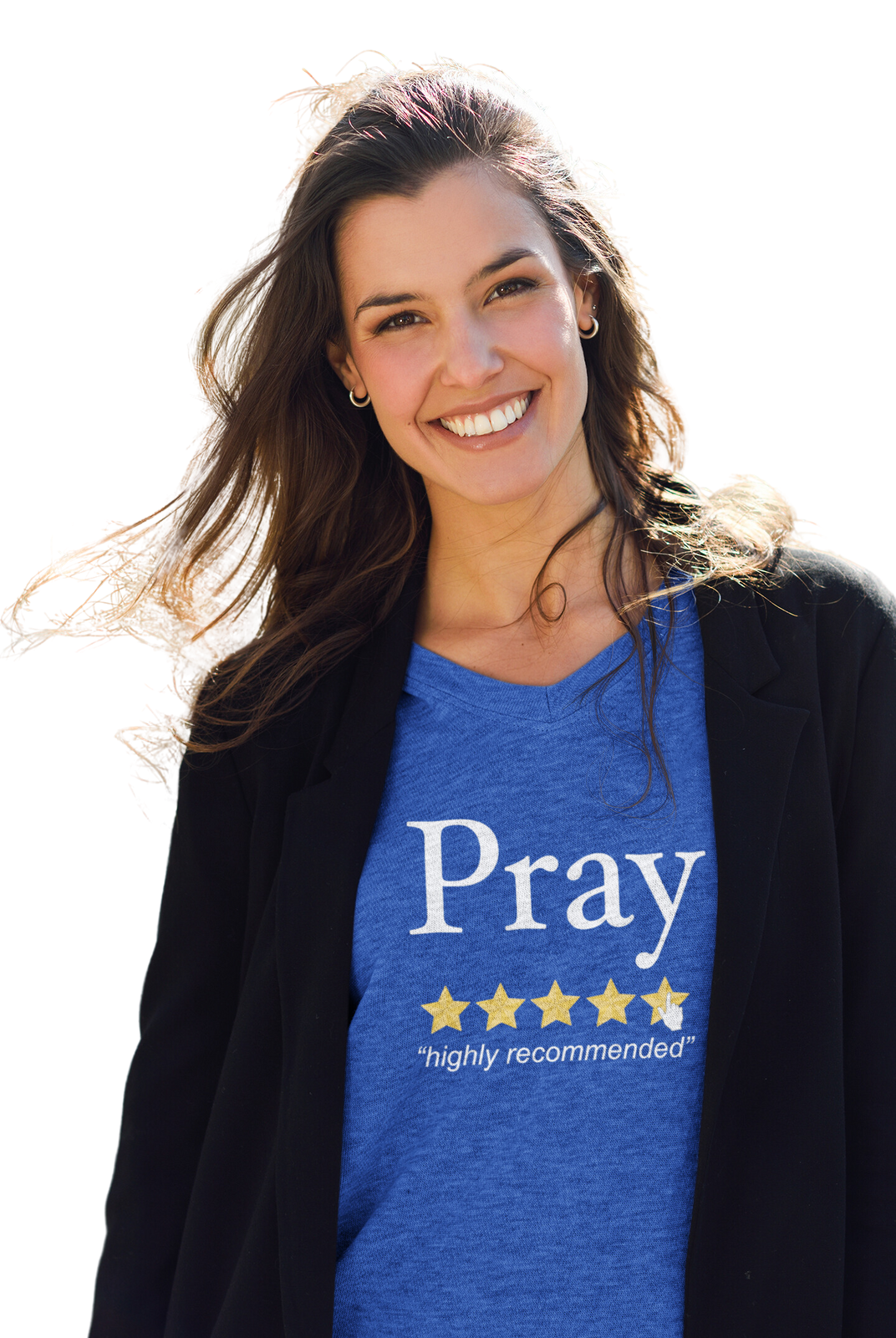 Pray Highly Recommended: Unisex V-Neck (Available in more colors)