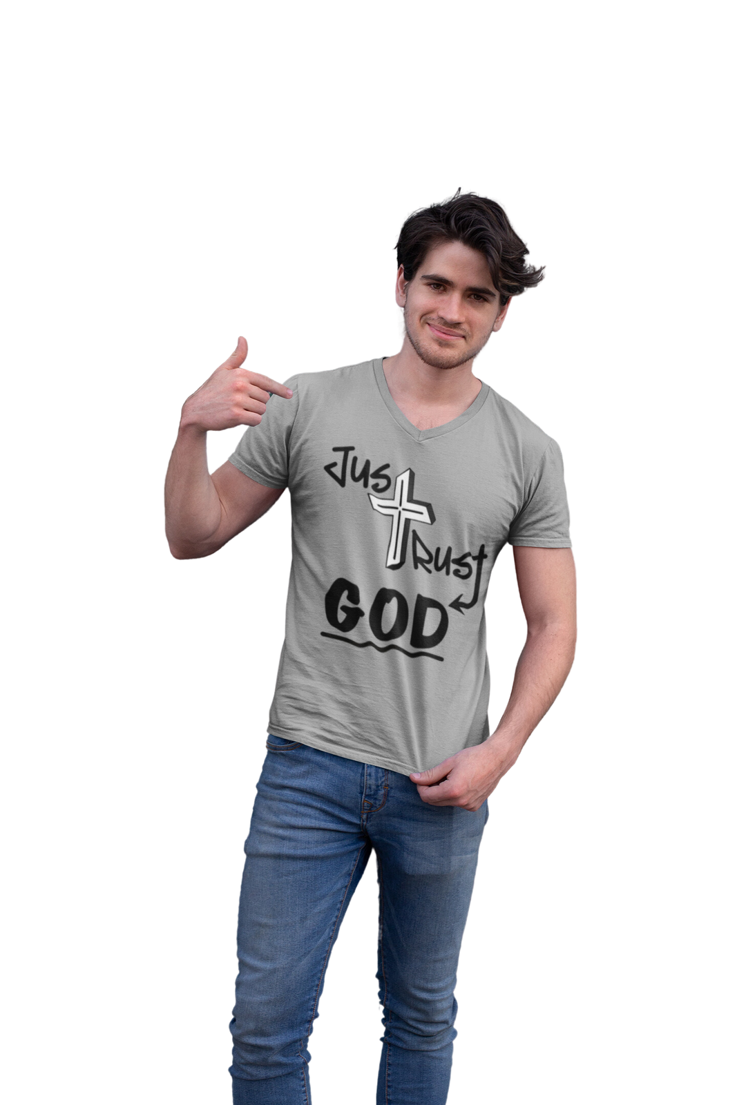 Just Trust God: Unisex V-Neck (Available in more colors)