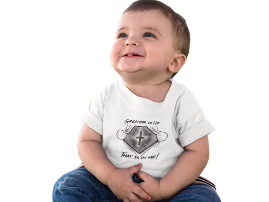 Greater Is He That Is In Me: Infant Unisex Crew Neck (Available in more colors)
