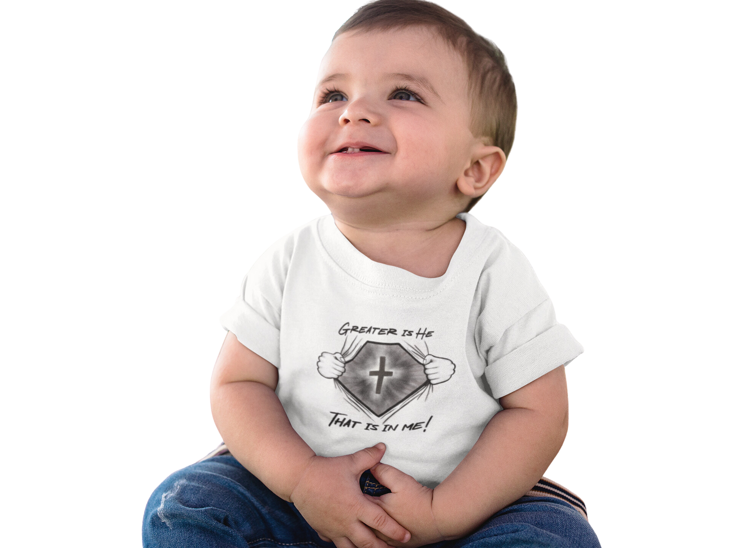 Greater Is He That Is In Me: Infant Unisex Crew Neck (Available in more colors)